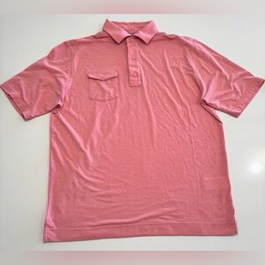 FootJoy Mens Pink Polo Golf Shirt Pocket Front FJ Collar - Size LG Athletic Fit
